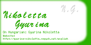 nikoletta gyurina business card